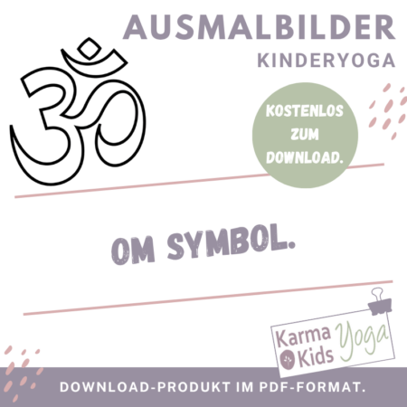 Kinderyoga Ausmalbild mit OM Symbol als Malvorlage