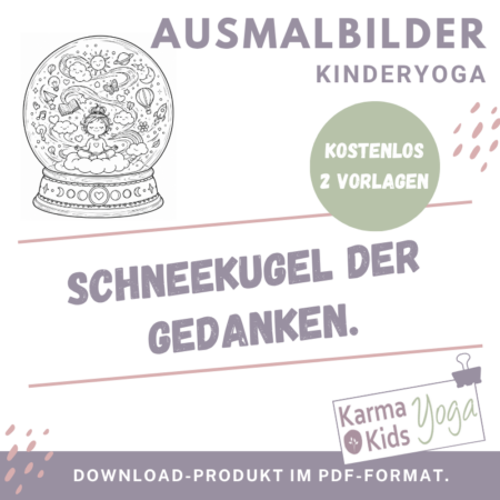 kinderyoga ausmalbild schneekugel gedanken