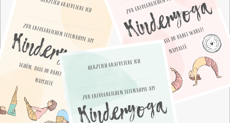 Kinderyoga Stundenbilder - Urkunden